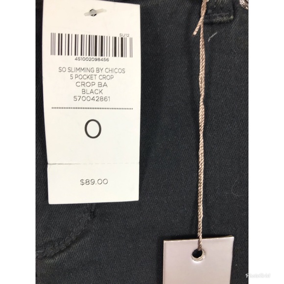 NWT CHICO’S 5 Pocket Crop Black Jeans Sz 0 $89! - Picture 7 of 8
